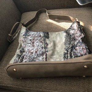 Black and tan patterned purse